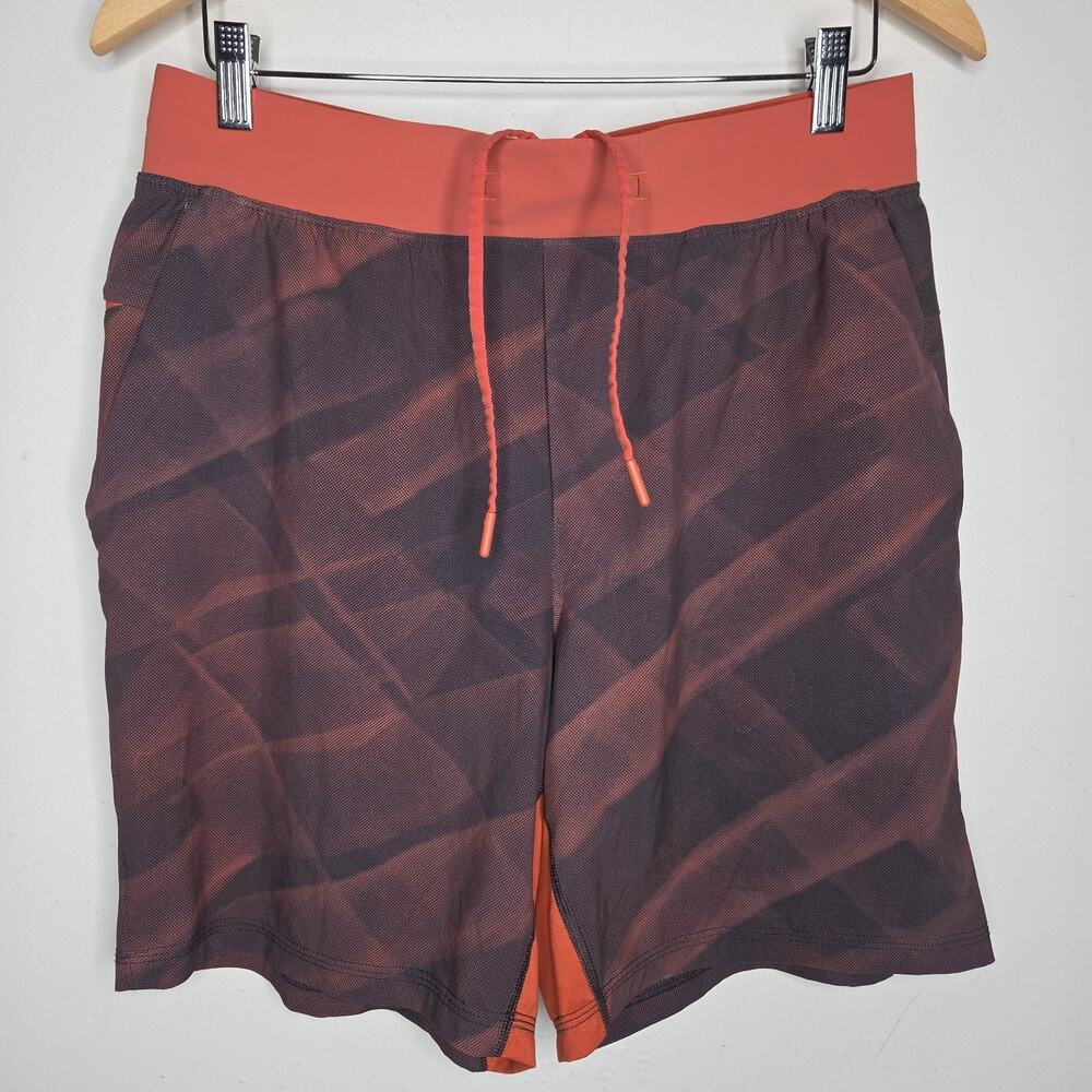 Lululemon T.H.E. Short 9" Linerless Mens L Concurrent Brick Multi M7AGTS